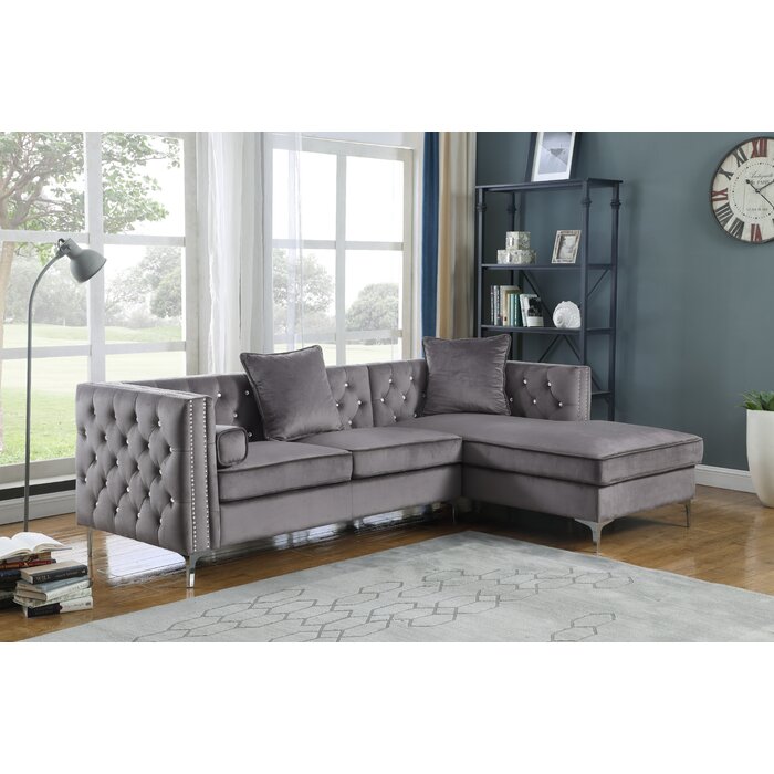 Everly Quinn Carmon 5 - Piece Upholstered Sectional & Reviews | Wayfair