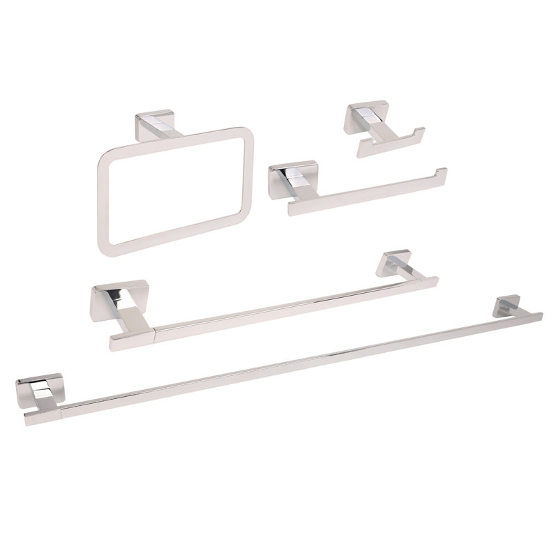 5 - Piece Bathroom Hardware Set, Polished Nickel