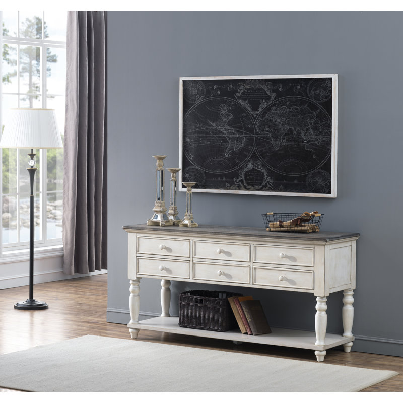 Bar Harbor 60'' W Console Table, Cream