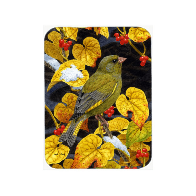 Caroline's Treasures European Greenfinch Glass Cutting Board
