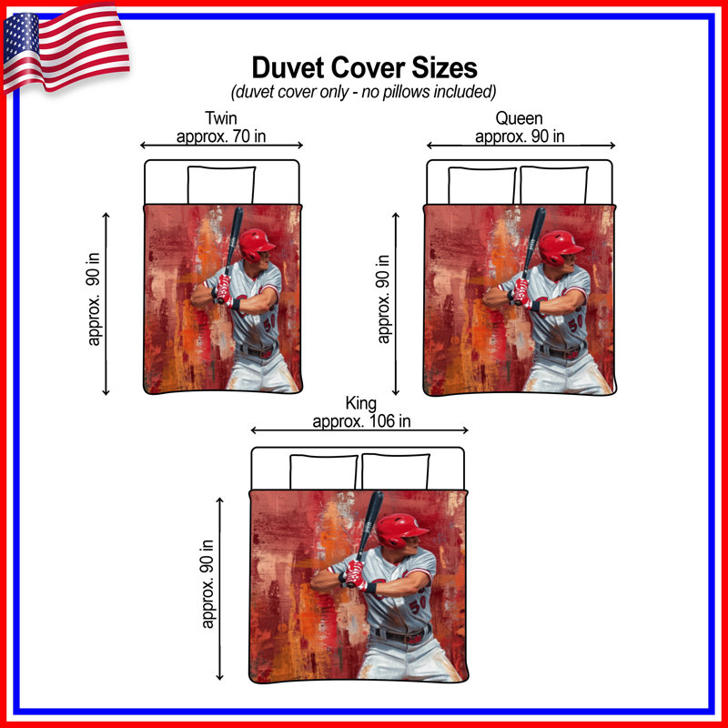 Housses de couette pour joueur de baseball, Lit simple