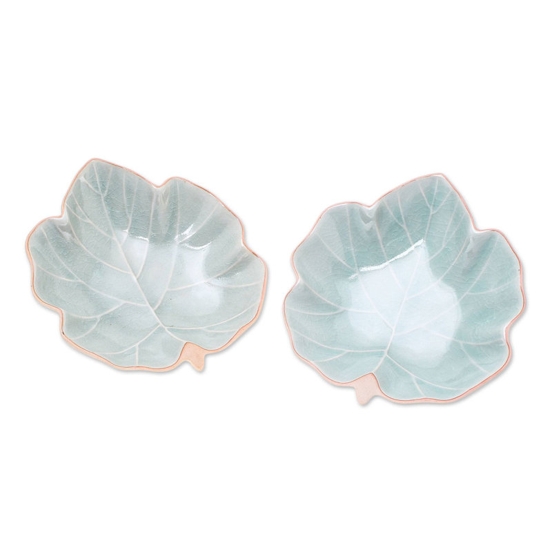 Nuss 6 oz. Leaves Ceramic Salad Bowl, Green