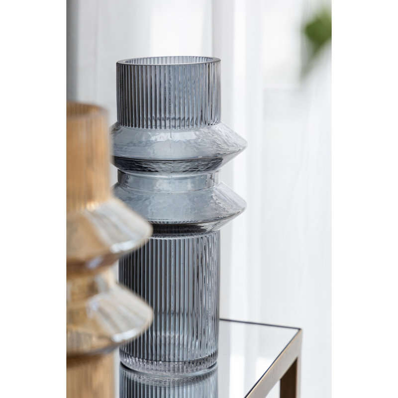 Vases d'appoint cannelés cannelés, ensemble de 2
