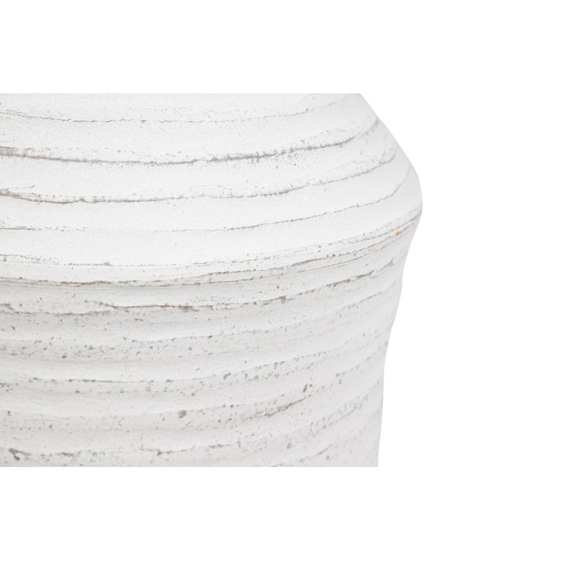 WHITE CERAMIC VASE 21X21 CM, Overall Height- 80cm