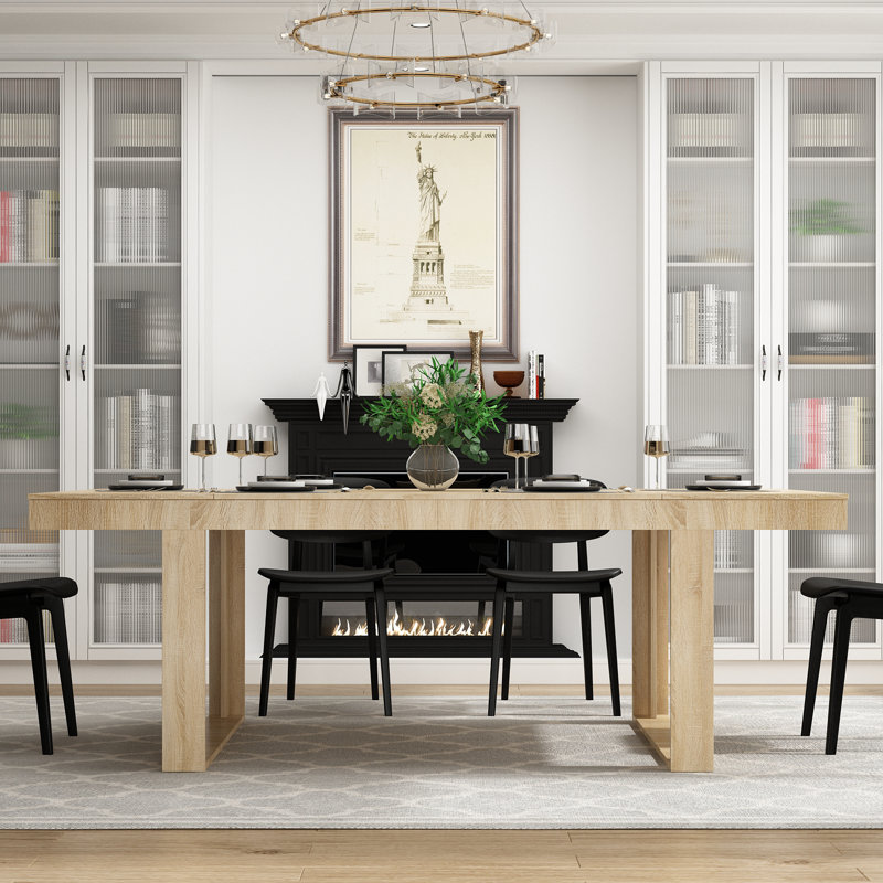 Table de salle à manger rectangulaire en bois manufacturé pour 12 personnes