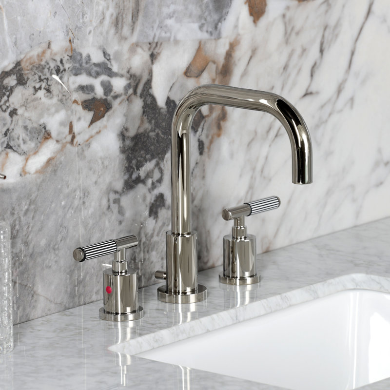 Robinet de salle de bain espacé Kingston, Nickel poli