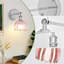 Appliques murales à piles avec télécommande et tulipe en verre rose (ensemble de 2)-271770246-271770299