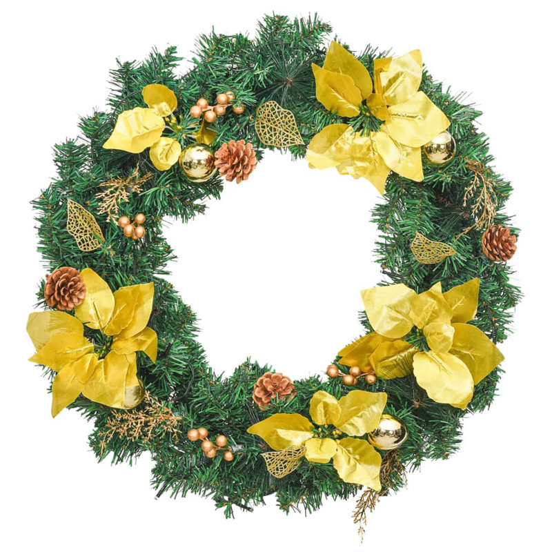Guirlande de Noël avec guirlande de Noël, Vert/doré