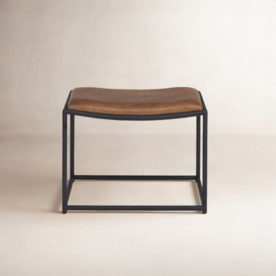 Galina Genuine Leather Accent Stool