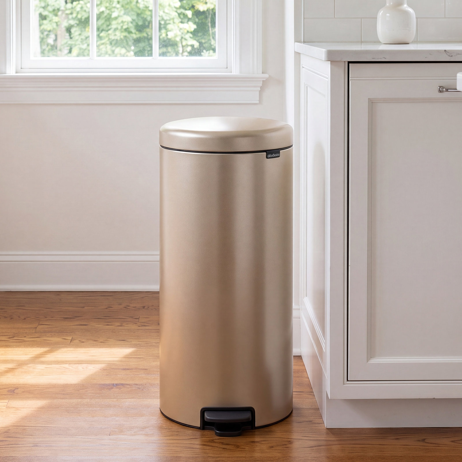 Brabantia Newicon 8gal Step-On Trash Can, Metallic Gold
