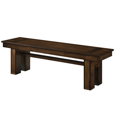 58" X 16" Wooden Bench In Walnut Finish For Contemporary Dining Rooms Transitional Room Interiors - 58