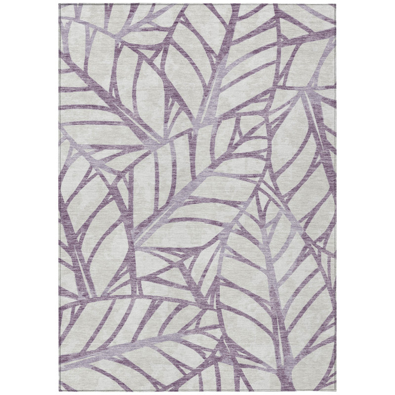 Neysa Washable Floral Indoor / Outdoor Rug, Rectangle 10' x 14'