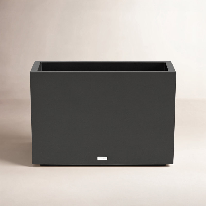 Block Series Span Planter, Black, 24.25” H x 30” W x 12” D