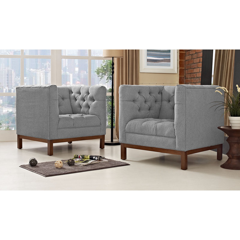Modway Panache Living Room Fabric Armchairs, Gray