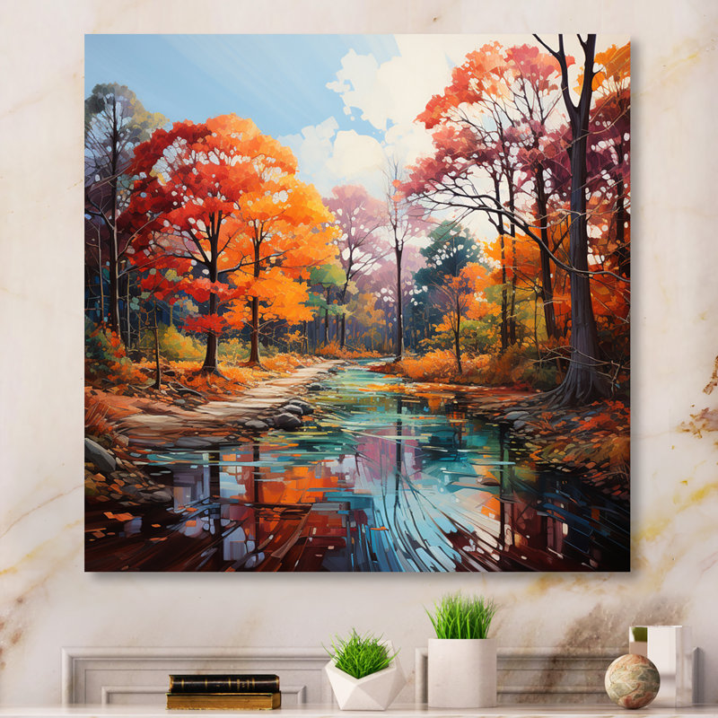 " Germany Autumn In Orange II ", Wrapped Canvas, 36" H x 36" W x 1.5" D