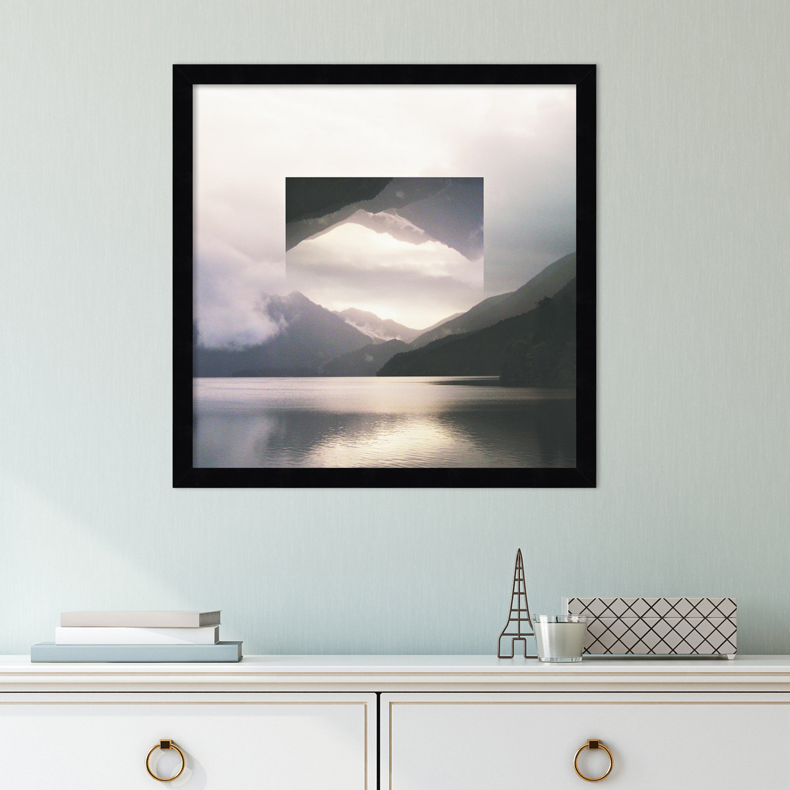 Reflected Landscape II Photo Print, Black, 17" H x 17" W x 1" D