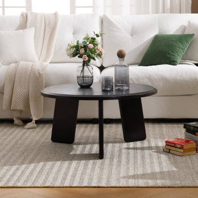 Mid Century Modern Coffee Table Wood Living Room Table Cute Round Coffee Table Center Table Side Table For Living Room Office Reception Room