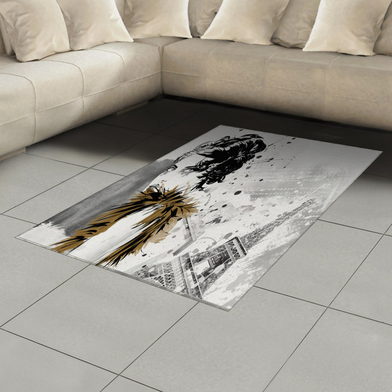 Modern High Density Long Fiber Poly Threads Decorative Area Rug Carpet, Rectangle 4' x 5'8"
