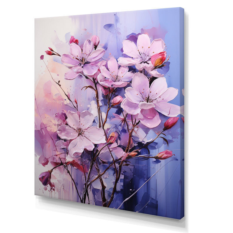 Lilas Représentation acrylique multicolore I sur toile, H 40 po x l 30 po x P 1,5 po