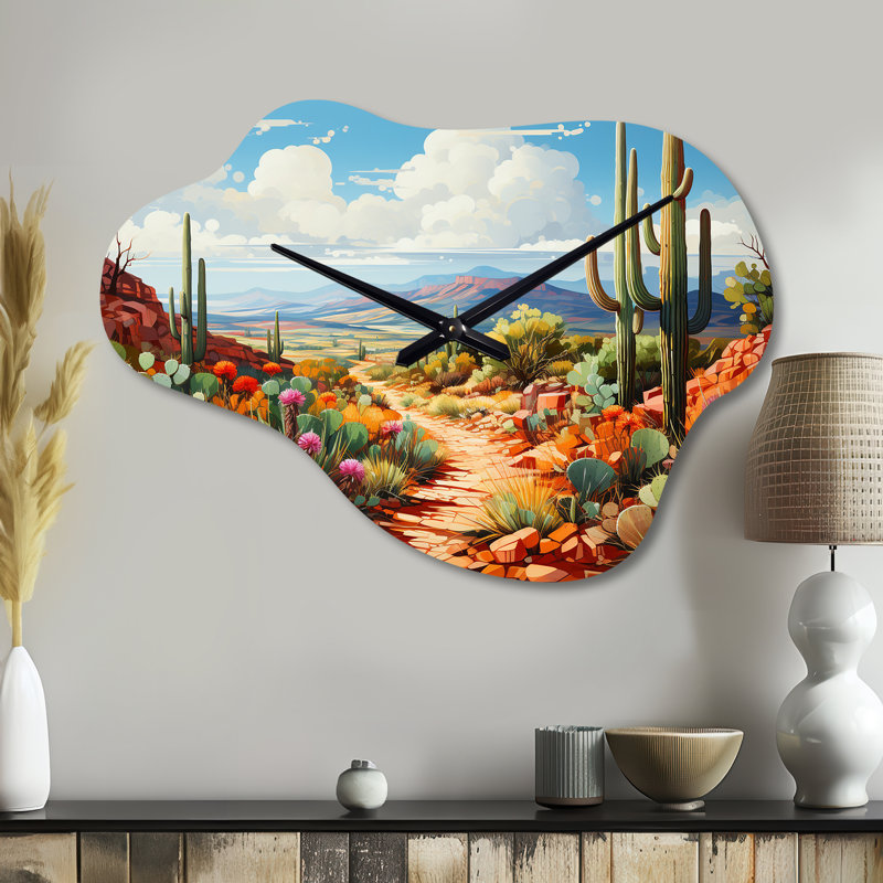 Horloge murale cactus corail vert - cactus, Grand