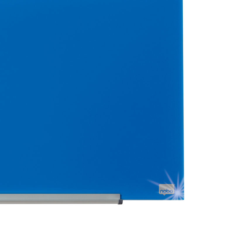 Wall Mounted Magnetic Glass Board, 38.1cm H x 67.7cm L, Blue