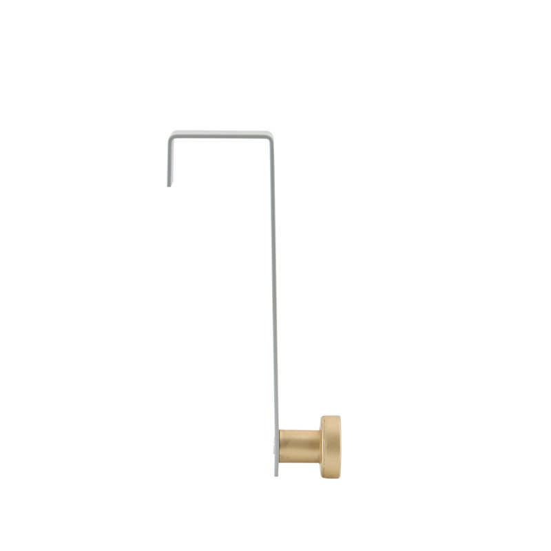 Gray and Gold Iron Over-the-Door 3-Hook Rack