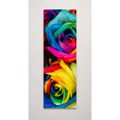 Rainbow Roses - art mural sur toile