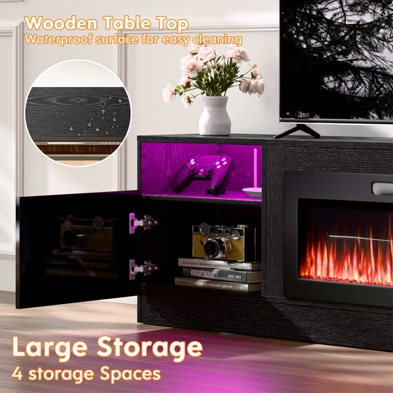 Alazik 80 Inch Fireplace Tv Stand With Fireplace