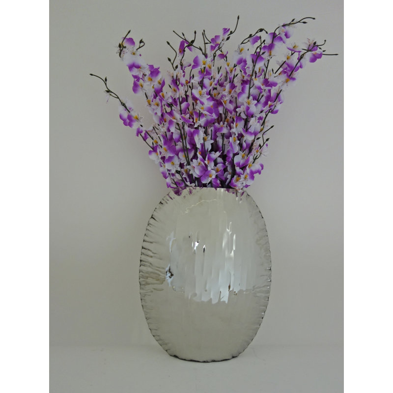 Vase de table en acier inoxydable argenté 16,5 "