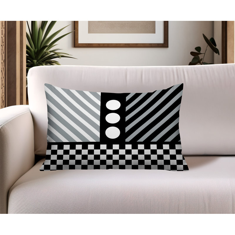Oreiller rectangulaire réversible intérieur / extérieur Brixa, Gris, Rectangulaire H 14 po x l 20 po
