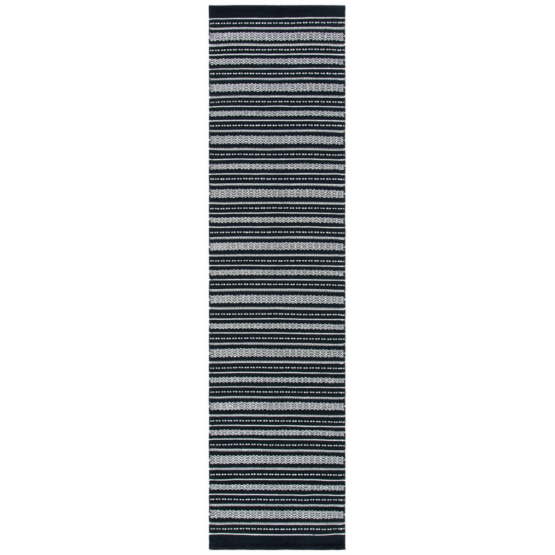 Spenser Flat Weave Cotton Striped Rug, Runner 2'3" x 9'