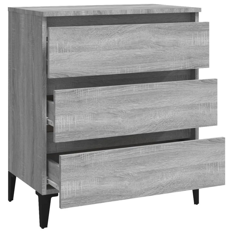 Giezi 60 cm W Chest of 3 Drawers, Grey Sonoma