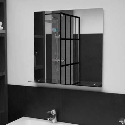  Miroir mural transparent en verre trempé 23,6 po x 23,6 po