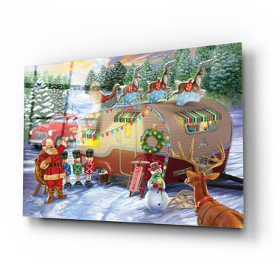 Art mural en verre épique «Christmas Camper» par Bigelow illustrations