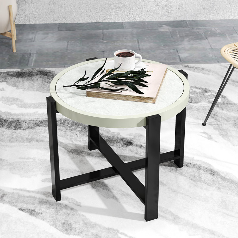 Round Metal Outdoor Side Table , 60cm W 60cm D