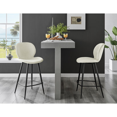 Ariea Luxury Faux Leather Kitchen Breakfast Bar Stools - Industrial Style Design