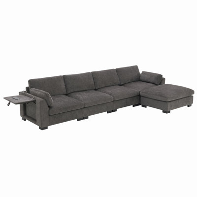 Jibria 130" L-Shape Modular Sectional Sofa
