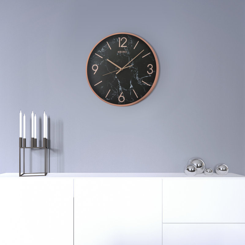 QXA760PLH Wall Clock, Rose Golden Metallic