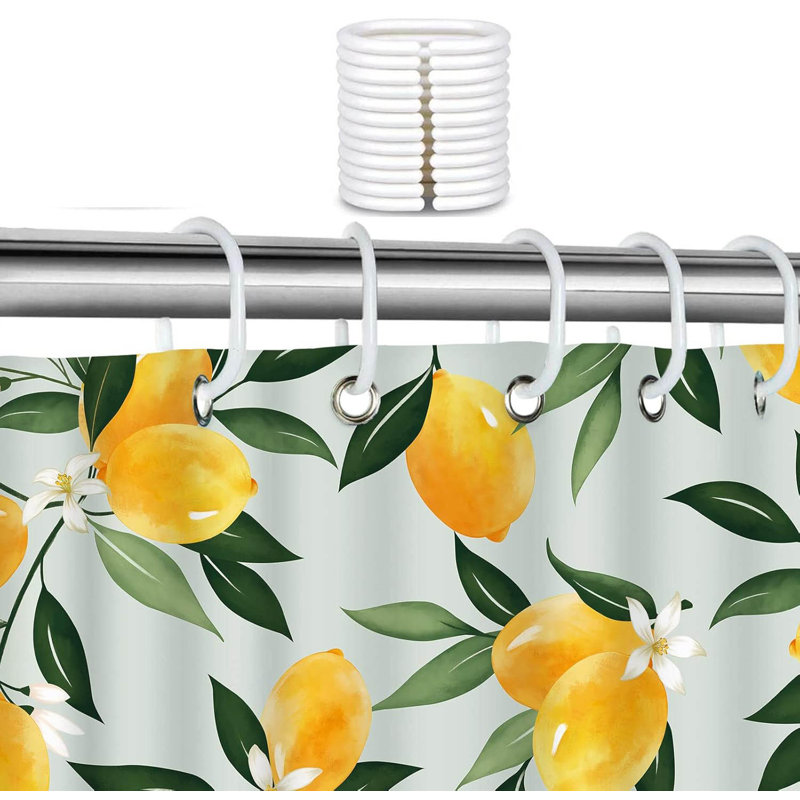 Fruit Bathroom with 12 Hooks Shower Curtain