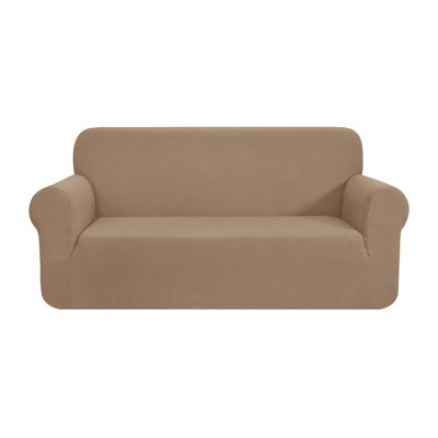 1 Piece Jacquard Spandex Stetch Box Cushion Loveseat Slipcover