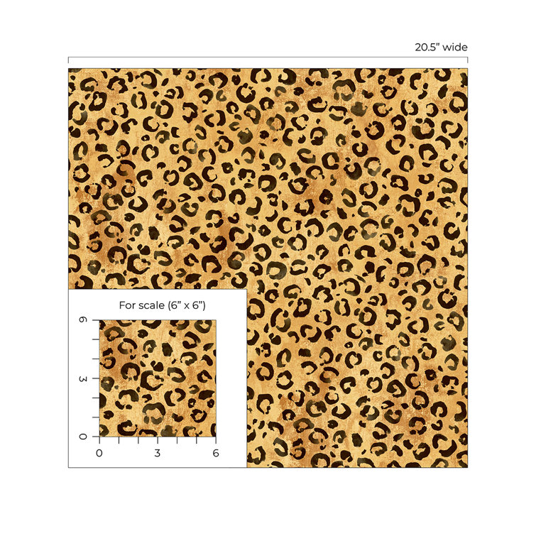 Animal Print Leopard Light Natural Peel and Stick Vinyl Wallpaper