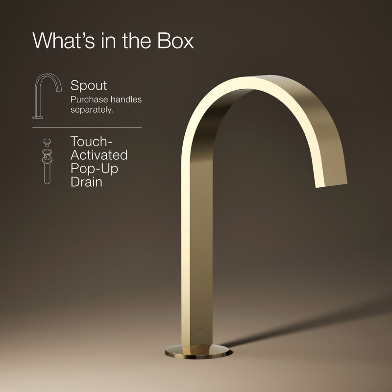 Components™ Bathroom Sink Spout with Ribbon Design, Gold