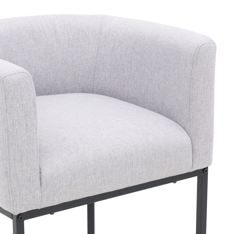 Tabouret de bar 26 po, Gris clair / cadre noir, Noir