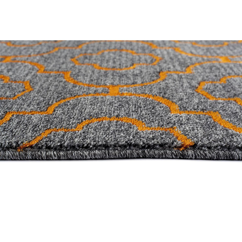 Tapis d’intérieur/OutdoorArea Tobis Orange/gris, 6'5" x 9'2"