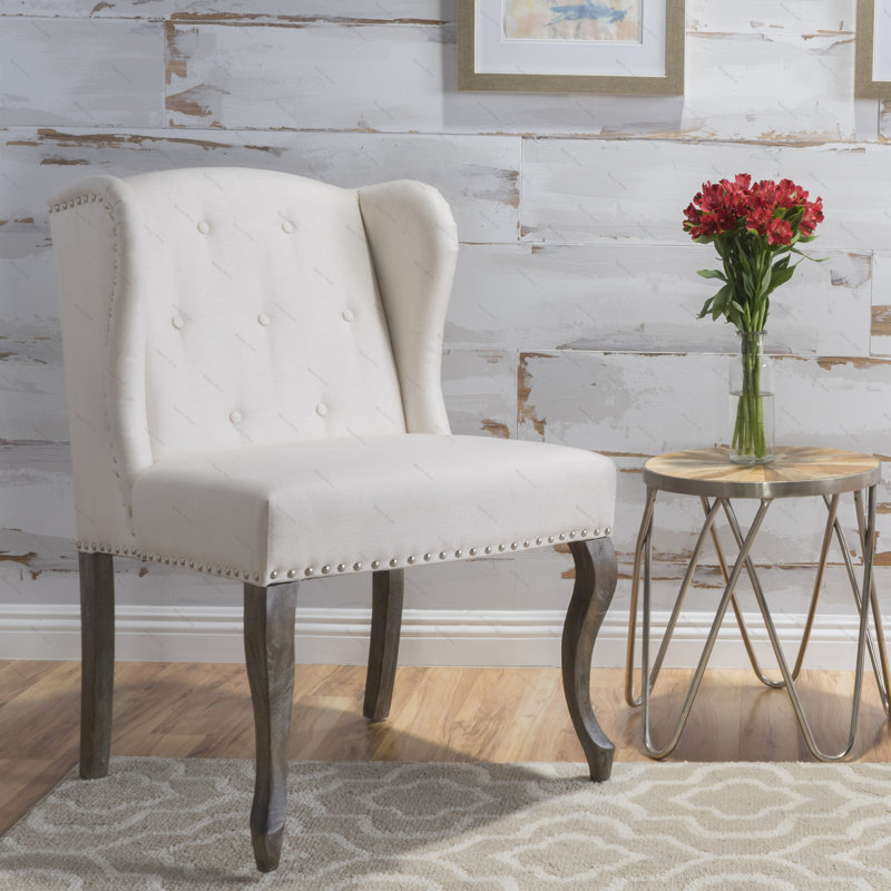 Fauteuil à oreilles Andren, Tissu beige
