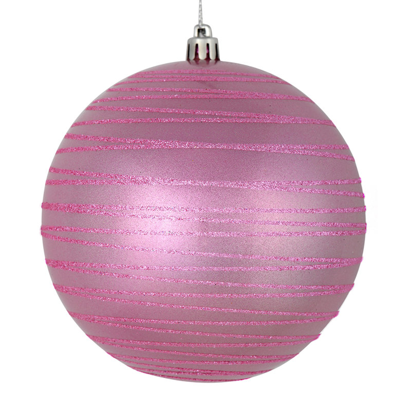 Ornement boule de bonbon, Rose