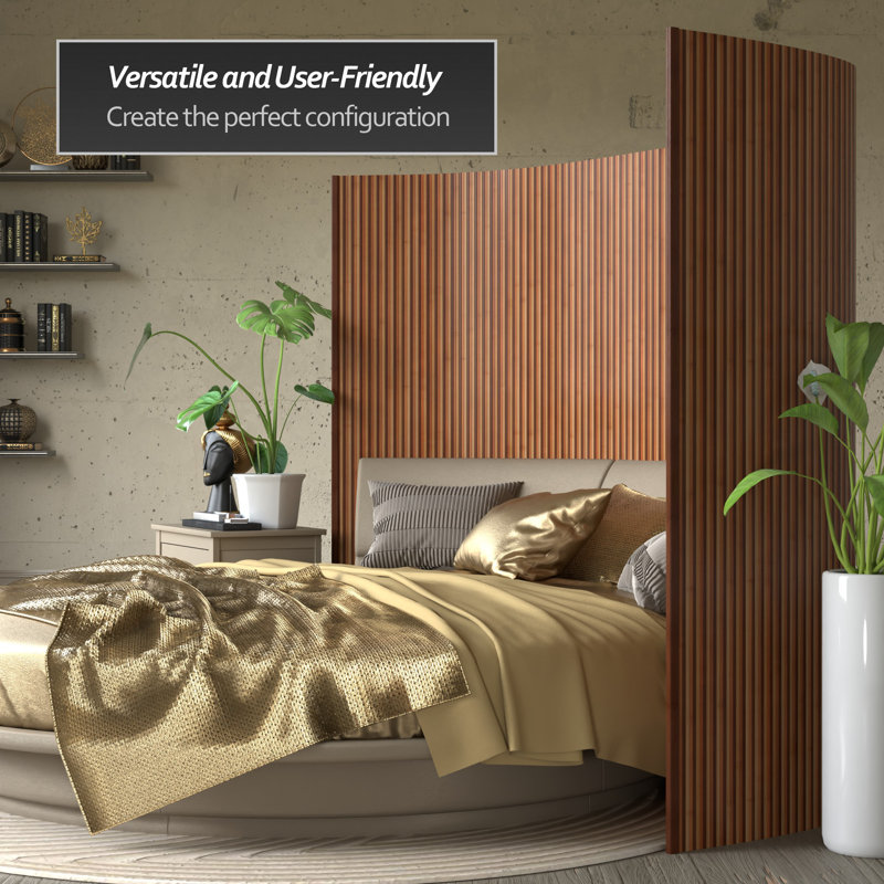 Siena Rolling Bamboo Room Divider, Triple Espresso, 6 ft. Tall