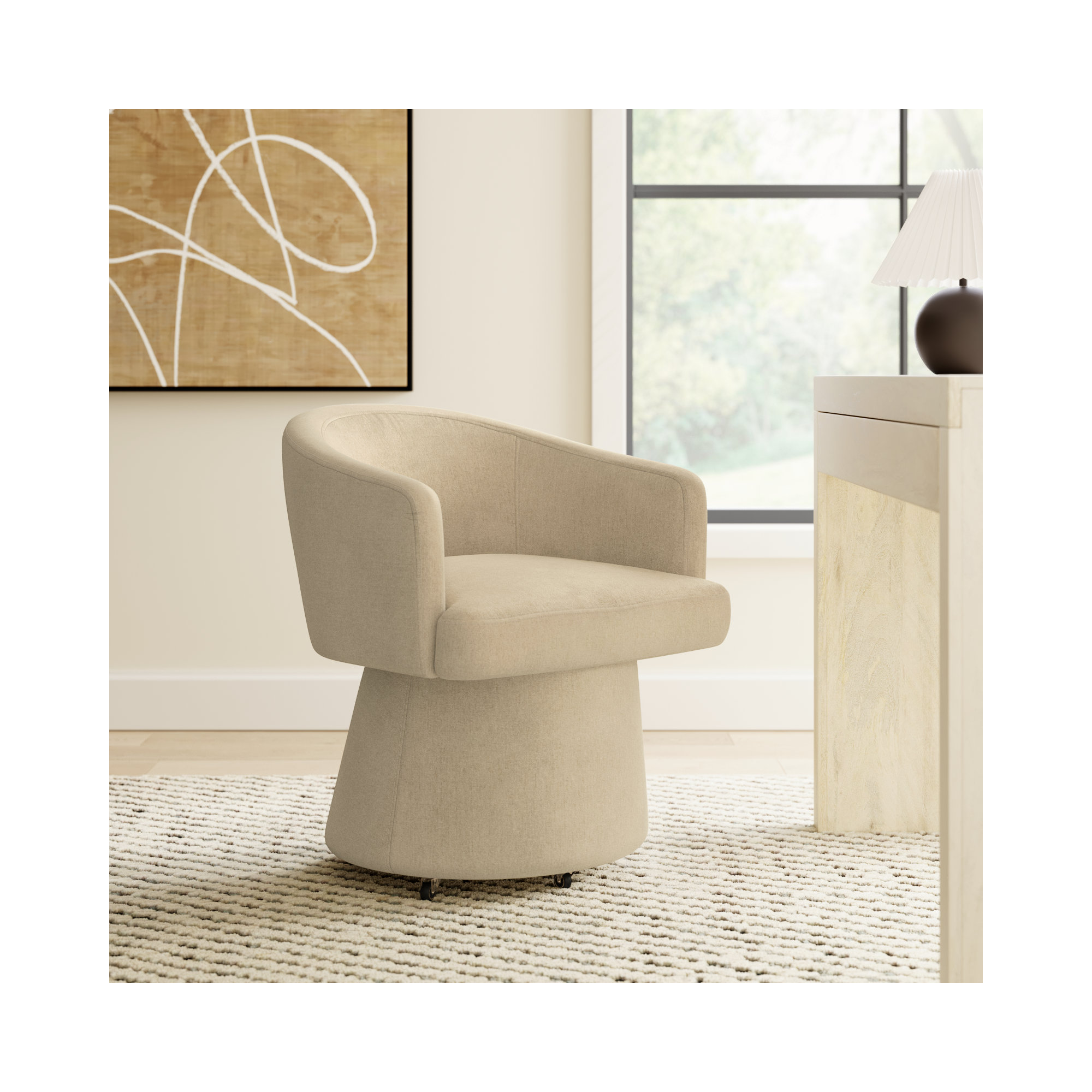 Chadbourn Recycled Fabric Office Chair, Beige