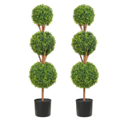 121.9cm Faux Boxwood Topiary in Pot