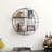 17 Stories 2-tier Decorative Floating Circular Silhouette Wall Shelf With 2 Photo Frames - Circular Metal And Wood Wall-mounted Shelf For Entryway, Bathroom, Bedroom, And Living Room Decor, Black